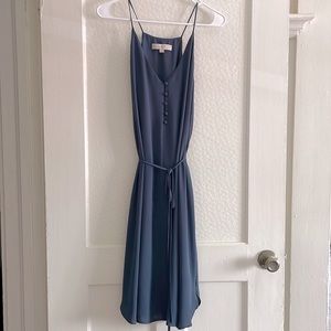 LOFT Tie Waist Midi Dress